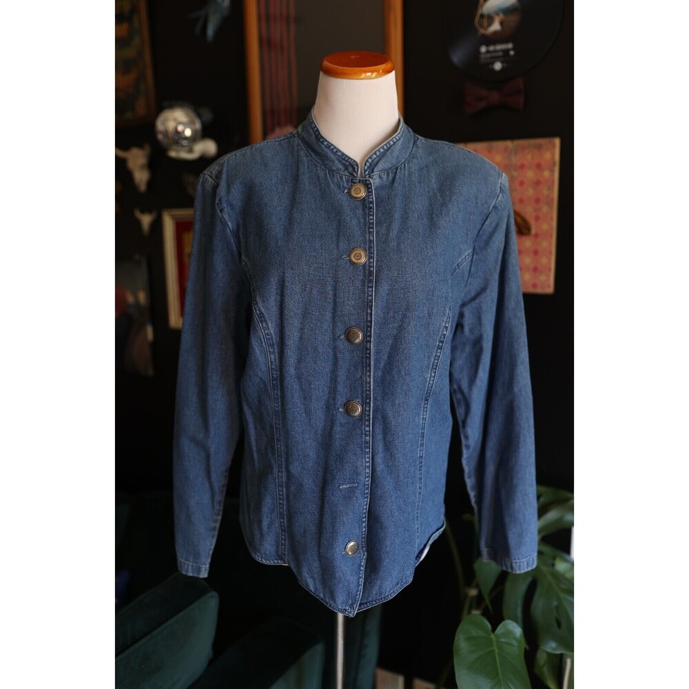 Vintage Stonebridge Womens Size 14 Blue Denim High-low Western Jean Jacket